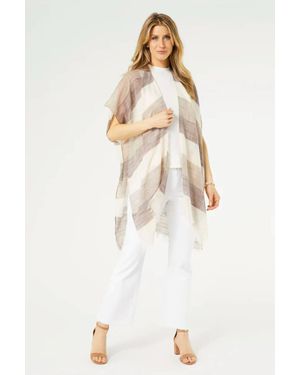 Coco + Carmen Oriana Stripe Ruana - White