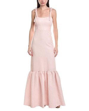 Maison Tara Jacquard Lurex Maxi Dress - Pink