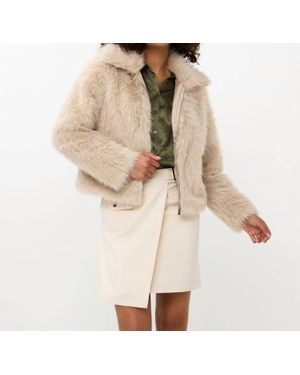 EsQualo Faux Fur Short Jacket - Natural