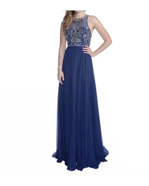 Karishma Creations Envious Couture Sleeveless Prom Dress - Blue