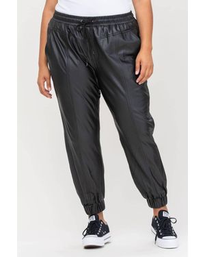 cello Faux Leather Classic Fit Pants - Black