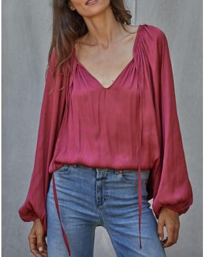 By Together Sue Satin Top - Red