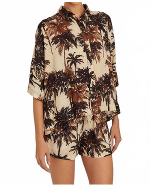 Lenny Niemeyer Corumbau Over Sized Button Up Short Sleeve Shirt - Black
