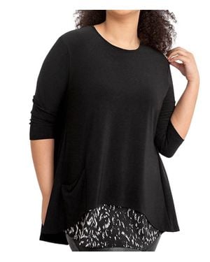Sympli Nu Whisper Split Back Top - Black