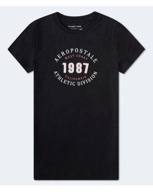 Aéropostale Athletic Division Appliqué Graphic Tee - Black