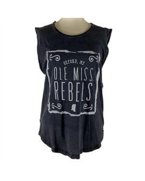 Pressbox Ole Miss Ruffy Tank - Blue