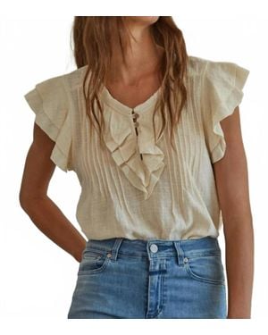 By Together Woven Linen Button Top - Yellow