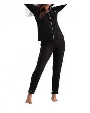 Pretty You London Bamboo Pajama Set - Black