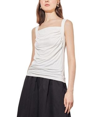 Ming Wang Front Drape Cami - White