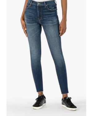 Kut From The Kloth Connie High Rise Fab Ab Ankle Super Skinny Raw Hem Jean - Blue