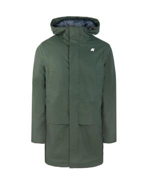K-Way Hooded Insulated Parka Coat - Green