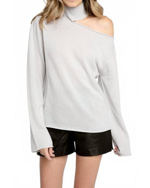 RTA Langley Cut Out Cashmere Sweater - White