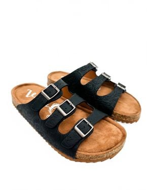 Very G Enjoy The Moment Faux Leather Sandals - Black