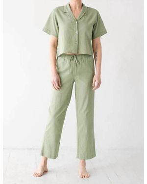 Salua Lingerie Woven High Waisted Pants - Green