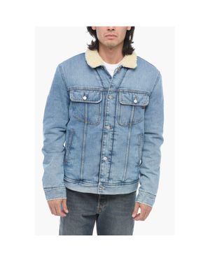 1650~Denim D-BARCY Padded Jacket with Eco Fur Collar