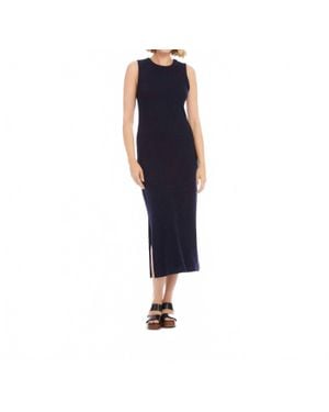 Karen Kane Ribbed Sleeveless Midi Column Dress - Blue