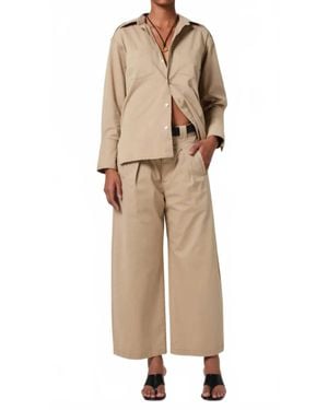 Citizens of Humanity Cara Cropped Pleated Trouser - Natural