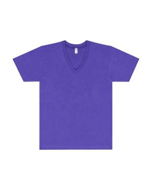 LOS ANGELES APPAREL Usa-Made Fine Jersey V-Neck T-Shirt - Purple