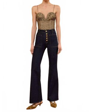 Ulla Johnson The Stretch Lou Kick Flare Jean - Blue