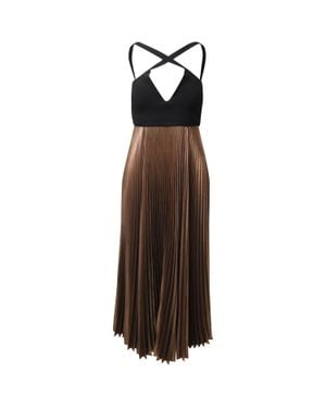 A.L.C. A. L.C Alba Pleated Evening Dress - Brown