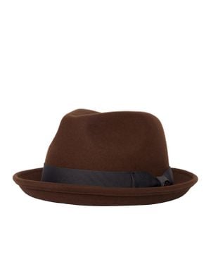 Goorin Bros Charlestowne Wool Pork Pie Fedora Hat 100-0123-Bro - Brown