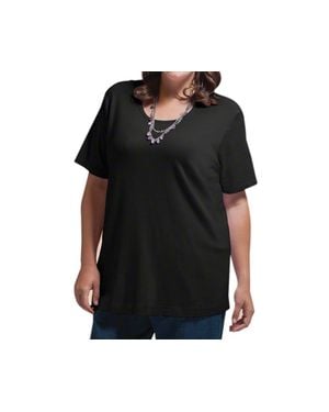 On The Plus Side Cotton Short Sleeve Tee - Black