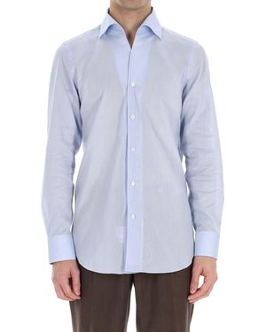 Finamore 1925 Exceptional Tailored Shirt For Modern - Blue