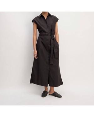 Everlane Supima Short Sleeve Shirt Dress - Black