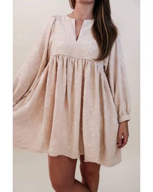 GRADE & GATHER Jacquard Mini Dress - Natural