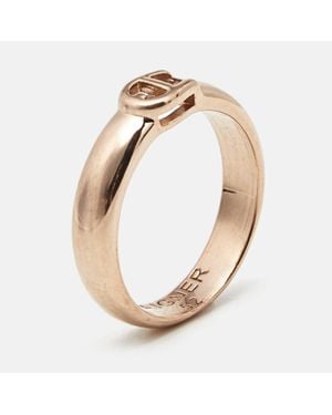 Aigner Logo Rose Tone Ring - Metallic