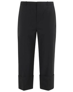 Vince Mid Rise Cuffed Cropped Pant - Black