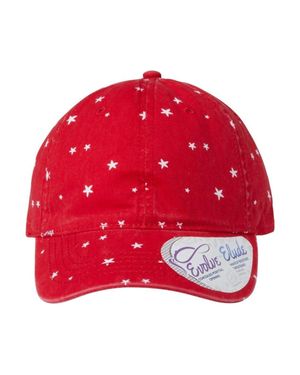 Infinity Her Garment-Washed Fashion Print Cap - Red