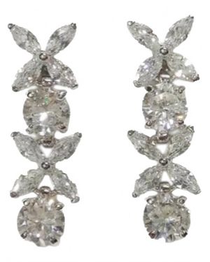 Design by Conception Cascading Floral Earrings - Metallic