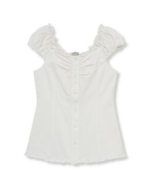 Habitual Button Front Top - White