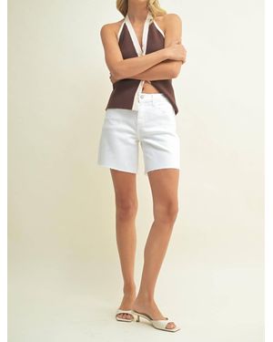 Just Black Denim Mid Rise Bermuda Short - White