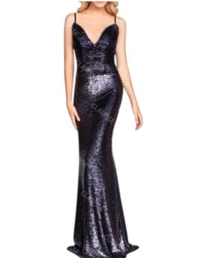 Clarisse V-Neck Mermaid Maxi Dress - Blue