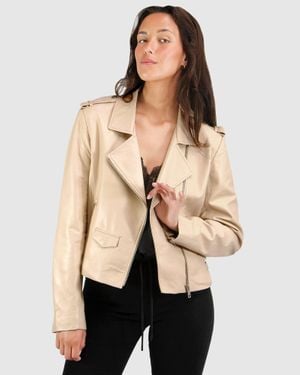 Belle & Bloom Just Friends Leather Jacket - Natural
