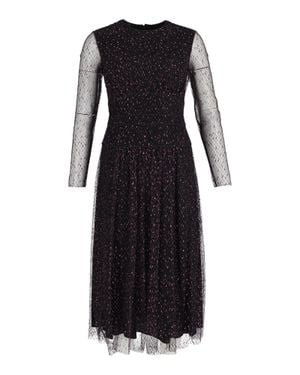 ESCADA Sheer Sleeve Midi Dress - Black