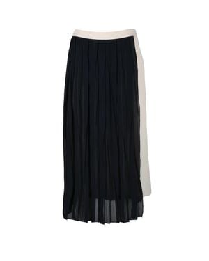 Semicouture Pleated Acetate-Silk Blend Midi Skirt - Black