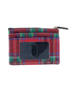Buxton Tartan Plaid Printed Vegan Leather Large Id Coin Case - Red