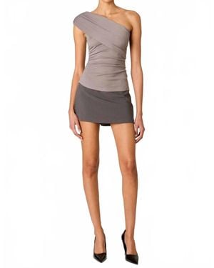 Nia Coldwater One-Shoulder Top - Gray