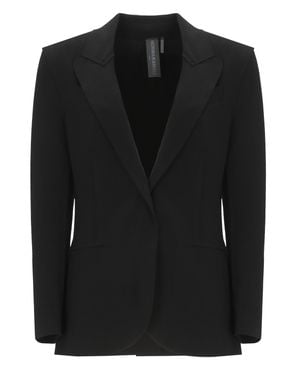 Norma Kamali Single Breasted Velcro Blazer - Black