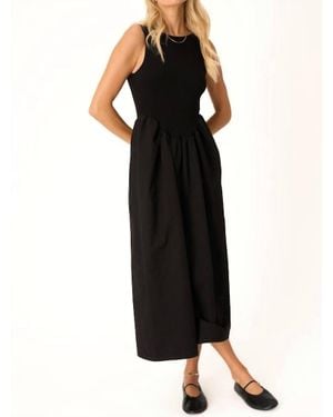 Project Social T Corine Mixed Fabric Tank Dress - Black