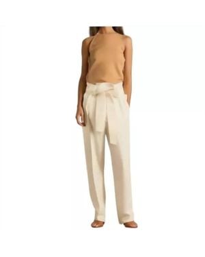 Ba&sh Tied Waist Pleated Front Tiago Pants - Natural
