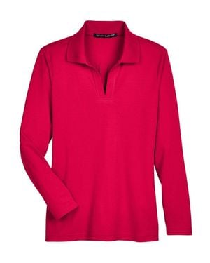 Devon & Jones Crownlux Performanceplaited Long Sleeve Polo - Pink