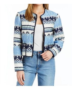Drew Pattern Zip-Up - Blue