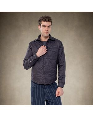 Members Only Quilted Shirt Jacket - Blue