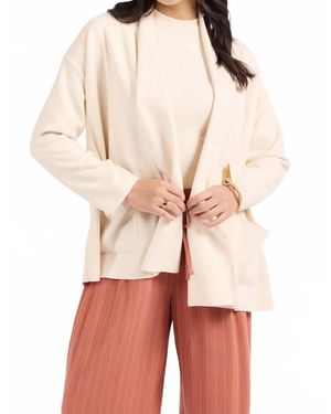 Sadie & Sage Alessia Shawl Collar Open Coat - Natural