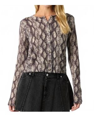 Olivaceous Rhodes Python Knit Cardigan - Black