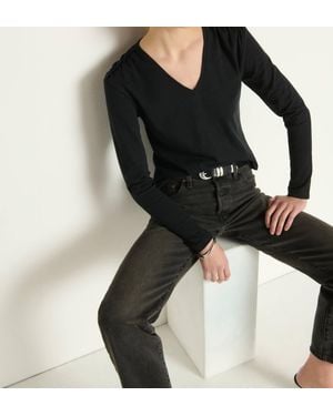 Nation Ltd Remi V-Neck Top - Black